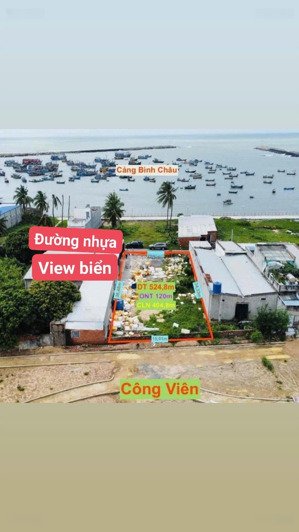 bán hơn 500m đất mặt tiền view biển bình châu thuận lợi xây khách sạn, đầu tư