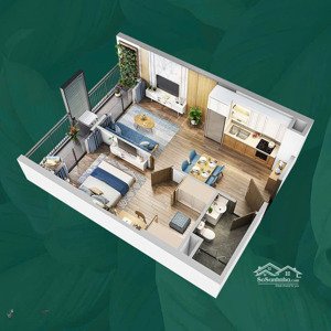 cho thuê căn hộ tòa p1 khu pavilon ocean park. dt 47m2 1pn + 1, nội thất đẹp, giá 5,5 triệu/th