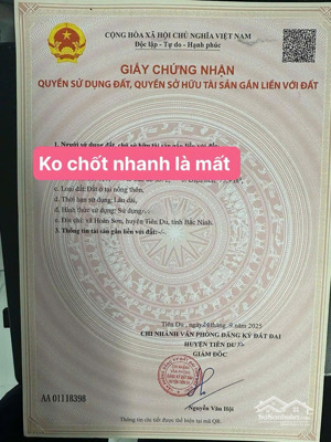 cần bán nhanh lô tại núi móng hoàn sơn