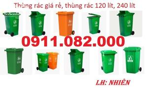 Bán thùng rác nhựa mẫu mã đẹp, chất lượng giá rẻ- thùng rác 120 lít, 240 lít, 660 lít- lh 0911082000