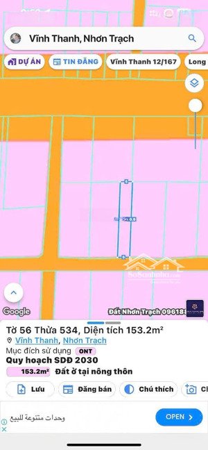 bán nhanh lô đất vĩnh thanh, nhơn trạch, đồng nai. dt 5mx30,9m, full thổ cư, giá đầu tư chốt nhanh