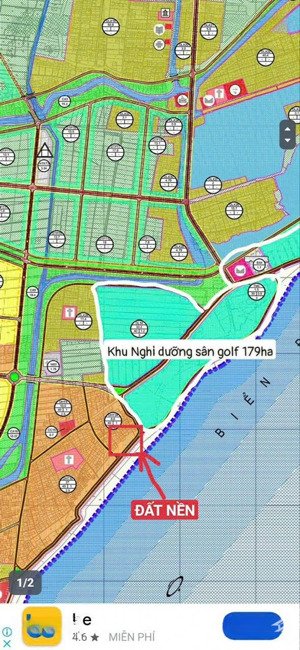 sát mặt biển, ngay cạnh bãi tắm khu nghỉ dưỡng và sân golf 179ha giá chỉ nhỉnh hơn 1 tỷ 1 lô