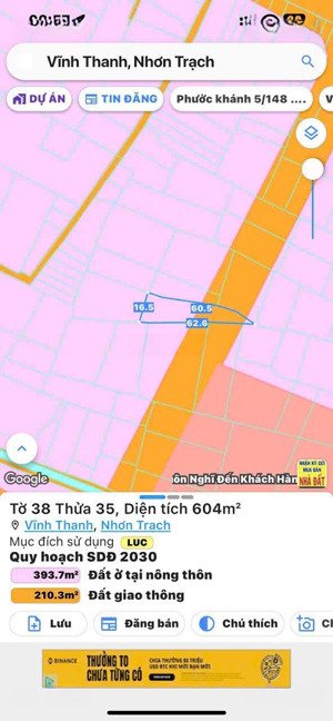 bán lô đất vườn vĩnh thanh, nhơn trạch. dt 604m2, giá đầu tư, giao dịch ngay trong ngày, chốt nhanh