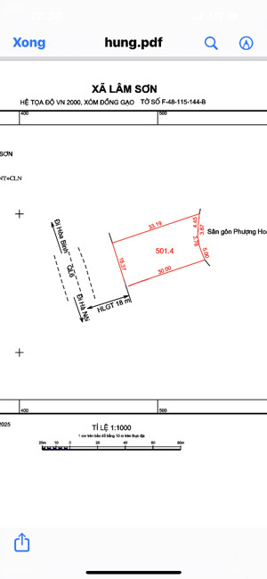 cần bán 15,23m dt 500m2 mặt đường quốc lộ 6 cạnh sân gôn phượng hoàng xã lâm sơn, lương sơn