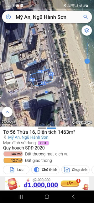 bán đất võ nguyên giáp, 569 tỷ, 1463m2, ngũ hành sơn, đà nẵng