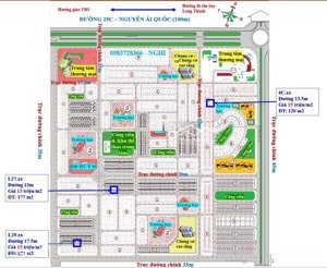 bán lô đất 138m2 nằm giữa 2 trục đường lớn nhất dự án 35m-27m. giá chỉ có 15 triệu/m2.đã có sổ đỏ