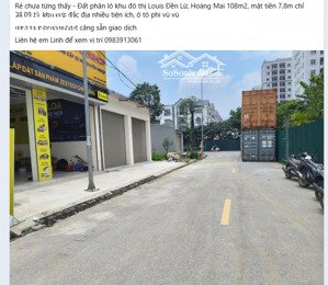 đất phân lô khu đô thị louis đền lừ, hoàng mai 108m2, mặt tiền 7,8m chỉ 28,98 tỷ