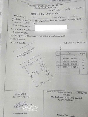 nền 22 tỷ mặt tiền đ trần quang khải, p cái khế, q ninh kiều, tp. cần thơ. (sân vận động đi vào).