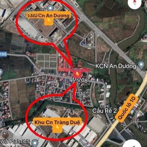 lô đất 152m2 mặt đường 208 đoạn hoàng lâu, hồng phong, an dương