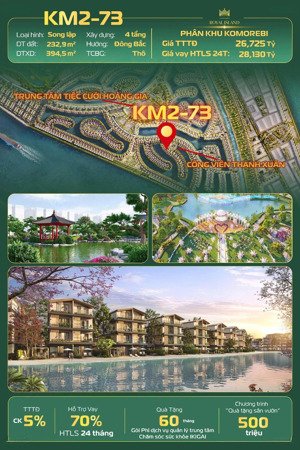 biệt thự song lập km2-73 phong cách nhật bản view vườn hoa