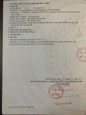 bán đất vàng - giữa 2 dự án tại bàu bàng 36.432m2 - giá chỉ 1,6 triệu/m