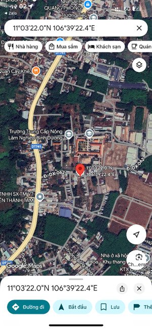 mặt tiền dx 062 định hoà 3717m2 có 1000m2 thổ cư