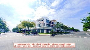 shophouse góc 2 mặt tiền đường lê trọng tấn - phú cường. lộ 22m, 14x24, 3 tầng, thô bên trong, shr.