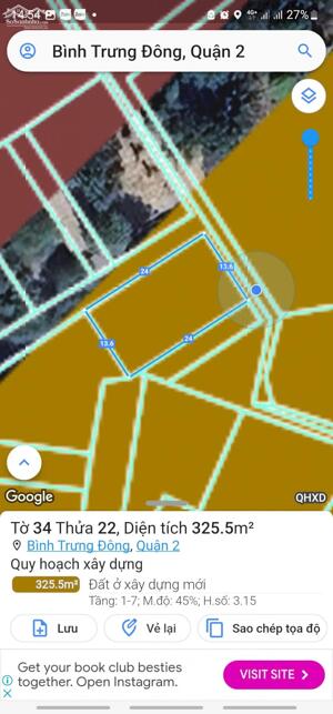 Đất 2 MT đường số 40, Bình Trưng Đông, 325m², SHR, giá tốt 22.5 tỷ TL