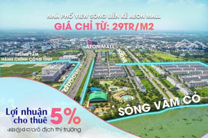 nhà phố ven sông liền kề trung tâm tm aeon tân an. giá chỉ từ 29 triệu/m2