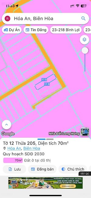 đất sổ riêng thổ cư ngay hoá an biên hoà giá trả trước 850 tr