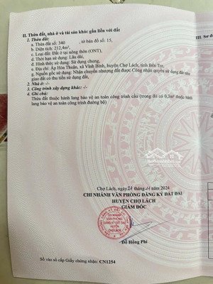 bán đất tại vĩnh bình, chợ lách, bến tre, giá siêu hời chỉ với 850 triệu, 212 m2