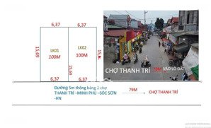 100m2 full thổ cư thanh trí minh phú mt 6,37m bằng hậu ngõ thông cách chợ thanh trí chi 150m