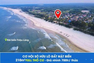 chính chủ cần bán mảnh đất ngay mặt biển cách 300m ,đối diện khu công nghiệp 204m2 full thổ 765tr