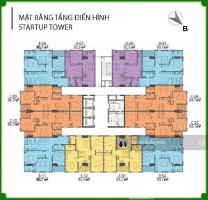 chị lan bán căn hộ 3 ngủ, tầng trung, hướng mát, giá 50 triệu / m2, diện tích 90.7m2