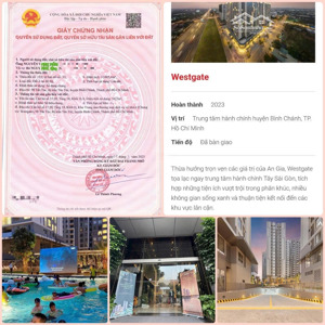 sổ hồng sang nhượng giỏ căn hộ an gia westgate: 59m2-2.38tỷ; 69m2-2.9tỷ; 85m2-3.3tỷ; 113m2-4.25tỷ!