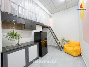 căn hộ tone hồng ngoan xinh iu gần chợ hạnh thông tây, công viên làng hoa ở 2 người thoải mái