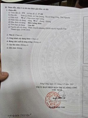 90m2 đất ktđc sông công, thái nguyên