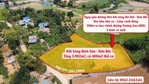 bán đất 3902m2 tại kim bôi - hòa bình