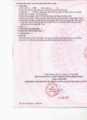 chính chủ tôi cần bán đất tại thái hoà tân uyên bình dương. 127m giá 1 tỷ 990 tr
