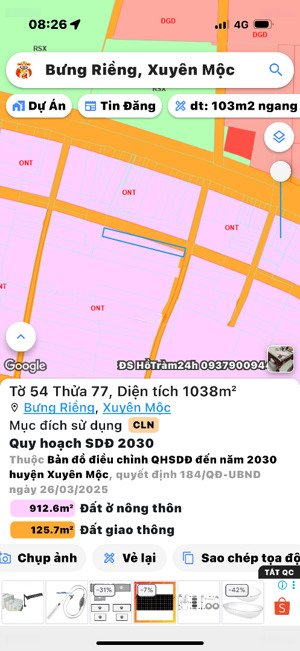 bán đất xã bưng riềng dt:1000m2 đường nhựa đối diện trường cấp 3, công an xã bưng riềng sát ql55