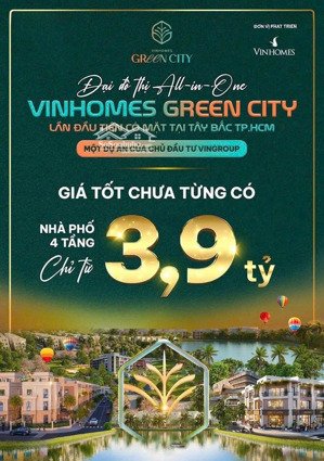 vinhomes green city - giá bán hot chưa từng có chỉ 3tỷ9 cho căn nhà phố 173m2