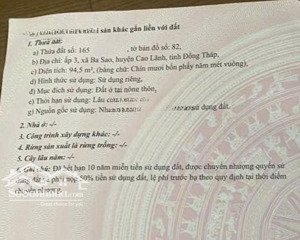 bán nhà 94.5m2 kdc xã ba sao, h cao lãnh, đồng tháp