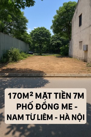 bán mảnh đất mặt phố đồng me 165m mặt tiền 7m, vỉa hè 8m; kd vô đối tương lai xây toà vp giá: 80 tỷ