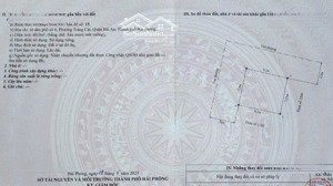 bán lô đất lô góc 2 mặt đường to tràng cát và thành tô, hải an. diện tích 60m2 ngang 7.5m