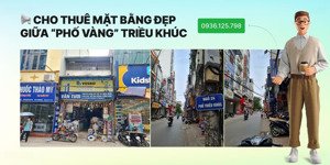 cho thuê mặt bằng đẹp - giữa phố vàng triều khúc