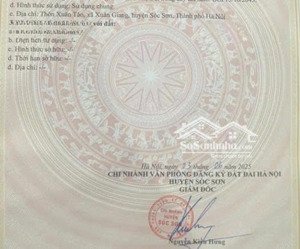 100m full thổ cư cực đẹp ngay cạnh ubnd xã đa phúc, sổ đỏ cấp mới 6/2025