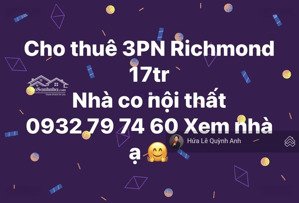 17tr gần full 3pn 86m2 richmond- anh chị xem nhà 