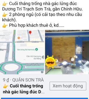  Cuối tháng trống nhà gác lửng đúc Dương Trí Trạch Sơn Trà, gần Chính Hữu. 2 phòng ngủ (cho cải tạo theo nhu cầu khách). Phù hợp khách thuê ở, kd.....