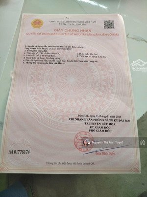 đất full thổ 5x24 = 124.9m2 | sổ riêng sẵn mới bao test | giá 780 triệu