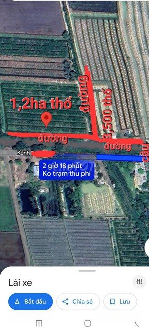 bán gấp 1,35ha (13,500m2) thổ cư, 2mt bình hòa hưng, đức huệ la