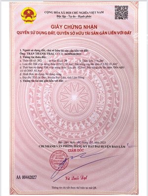 đất nền sổ đỏ bảo lộc, sổ đỏ liền tay chỉ 4,8tr/m2, cụm dân cư quy hoạch