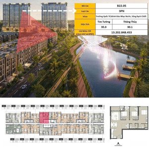 bán 3pn lumiere midtown view sông tầng cao, chiết khấu 11%, tt mỗi tháng 326tr