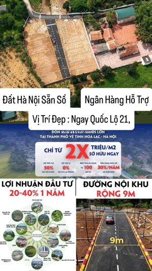 chính chủ bán lô góc 2 mặt tiền hướng đông nam sơn đông, sơn tây