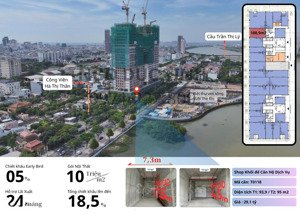 căn t0118, shop đế sun ponte, sở hữu lâu dài 21,9 tỷ. sổ đỏ lâu dài ký trực tiếp cđt cho thuê 121tr