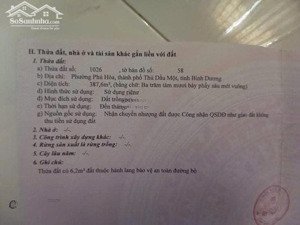 bán đất mặt tiền đường nhựa 6m phường phú hoà tp thủ dầu một