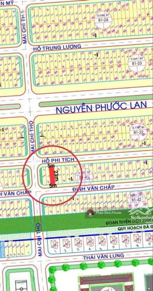 bán đất 2 mặt tiền trươc sau hồ phi tích và đinh văn chấp