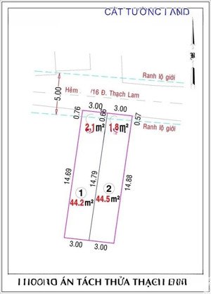 bán lô đất 93m2 (6x15.5m), đường thạch lam, tân phú giá chỉ 7.1 tỷ