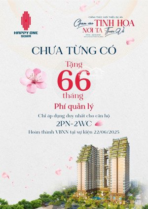 mua nhà tặng phí quản lý, chung cư happy one sora, 3tỷ2, 70m2 ở linh xuân, thủ đức