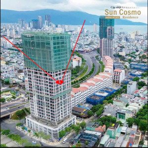bán căn hộ sun cosmo toà p2, tầng 25 căn studio hướng nam view sông hàn mát mẻ , sắp nhận bàn giao