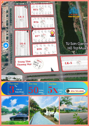 bán đất biệt thự đơn lập view hồ kđt từ sơn garden city - sổ đỏ chính chủ - giá rẻ